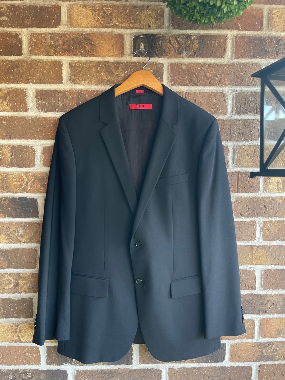 Hugo Boss Men's Black Modern-Fit Solid Wool  Suit Separate Jacket Blazer